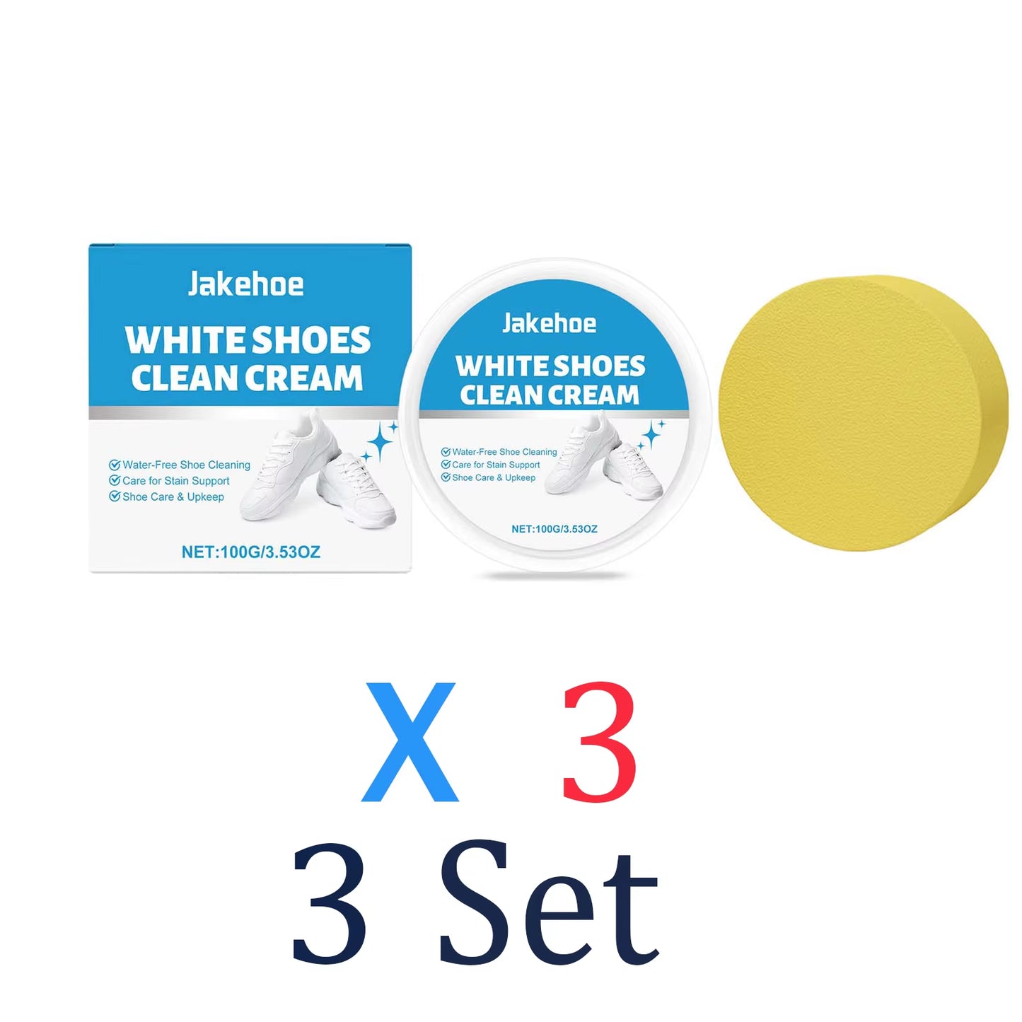Professional White Shoe Cleaner Yellowing Remover Cream Waterless Sneaker Cleaning Kit Leather Polish Paste Shoe Care Tool 100G