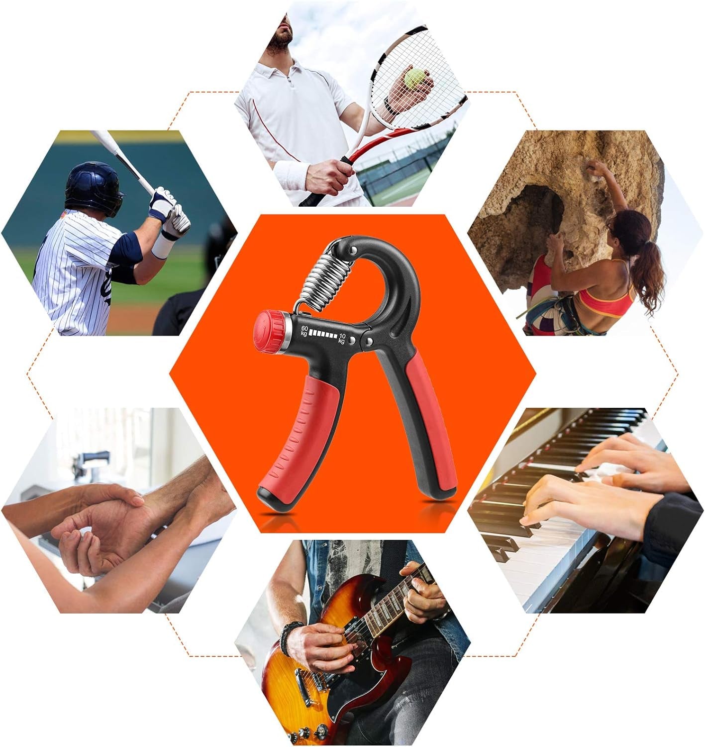 NIYIKOW Adjustable Grip Strength Trainer - Enhance Your Hand and Forearm Strength for Musicians and Athletes