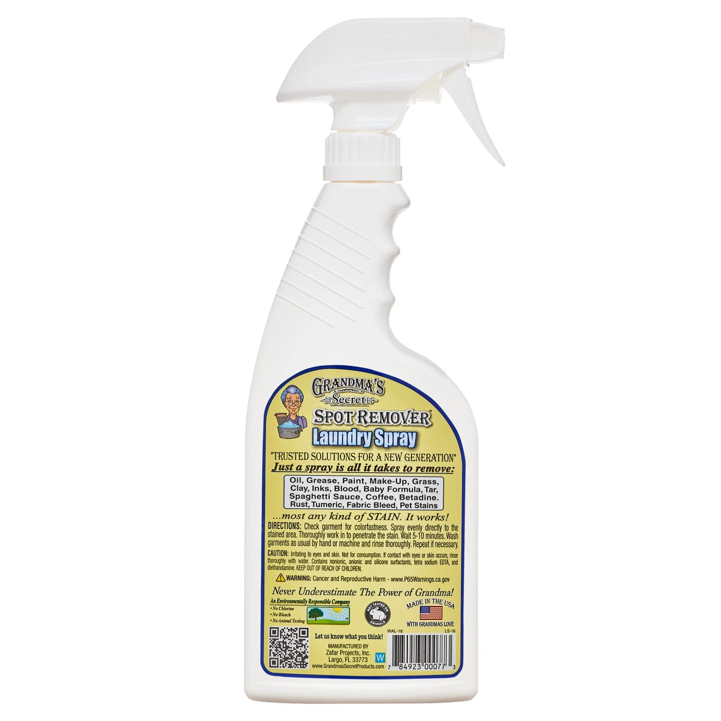 Grandma's Secret Spot Remover Laundry Spray - 16 Oz for Effortless Stain Removal!