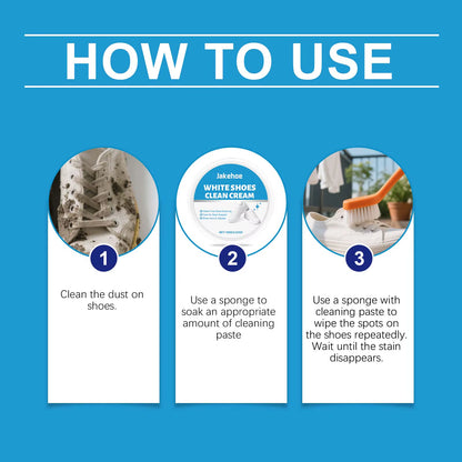 Professional White Shoe Cleaner Yellowing Remover Cream Waterless Sneaker Cleaning Kit Leather Polish Paste Shoe Care Tool 100G