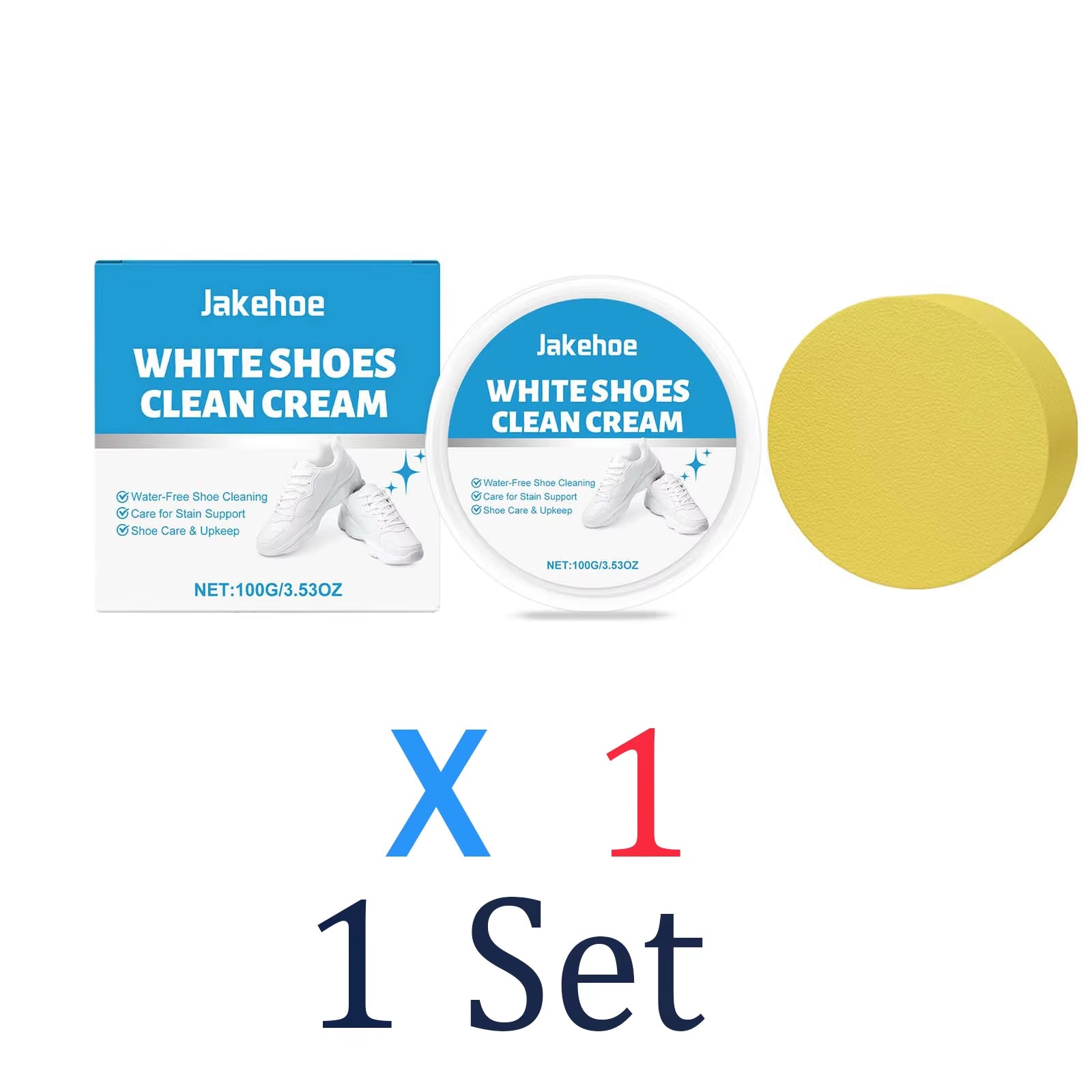 Professional White Shoe Cleaner Yellowing Remover Cream Waterless Sneaker Cleaning Kit Leather Polish Paste Shoe Care Tool 100G