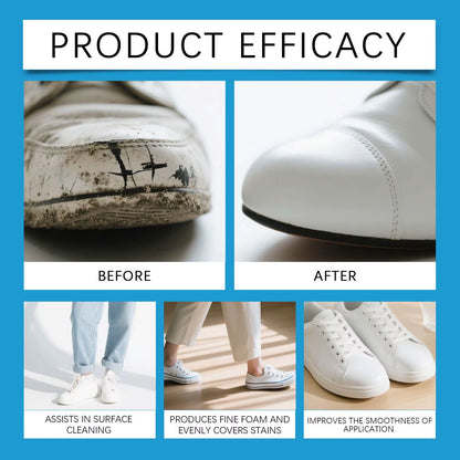 Professional White Shoe Cleaner Yellowing Remover Cream Waterless Sneaker Cleaning Kit Leather Polish Paste Shoe Care Tool 100G
