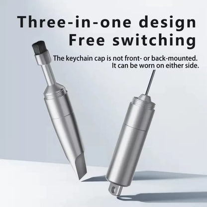 Onio High Quality Accessories 3 in 1 Sim Card Ejector Pin Needle Phone Cleaning Brush For Package Unpacker Portable Keychain.