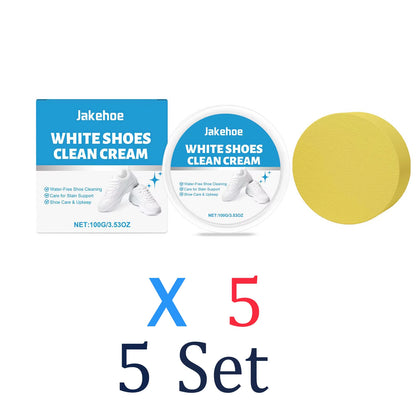 Professional White Shoe Cleaner Yellowing Remover Cream Waterless Sneaker Cleaning Kit Leather Polish Paste Shoe Care Tool 100G