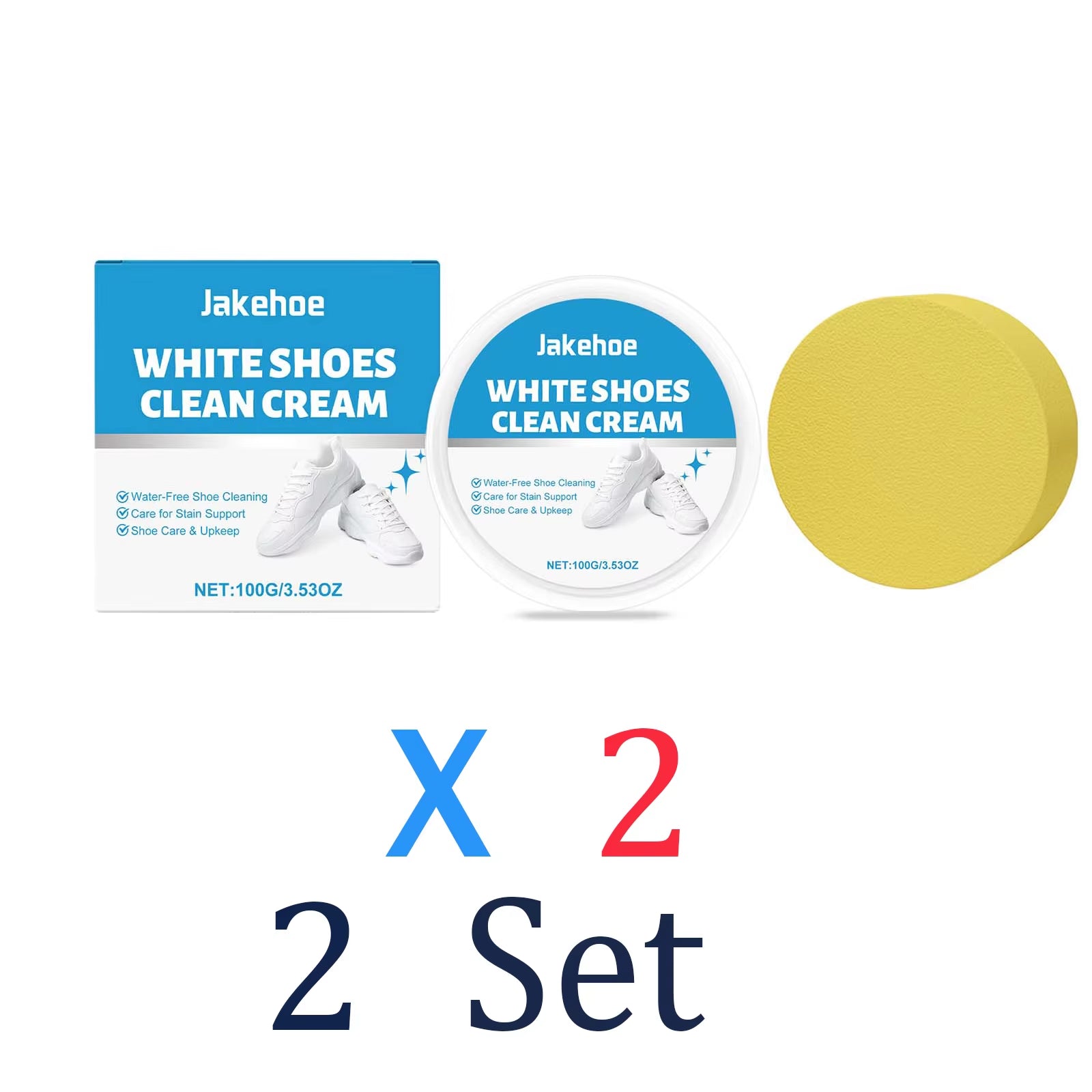 Professional White Shoe Cleaner Yellowing Remover Cream Waterless Sneaker Cleaning Kit Leather Polish Paste Shoe Care Tool 100G